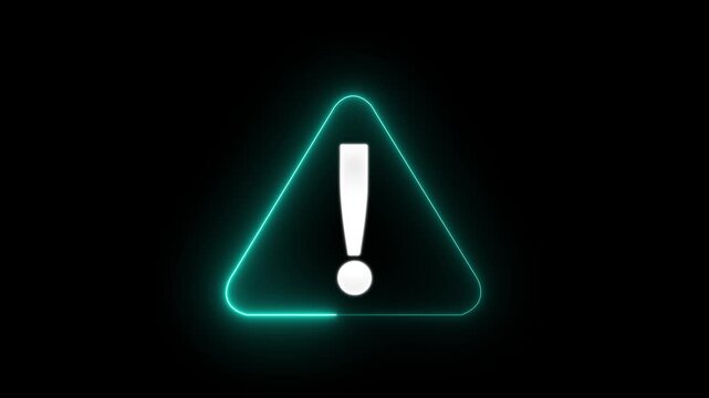 neon attention sign for design. Warning icon. Attention sign. report icon. warning and exclamation symbol. Triangle with and exclamation mark.Neon alert warning sign icon
