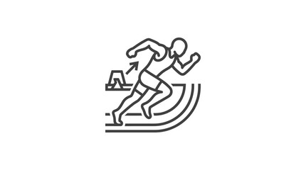 Obraz premium Sprinter starting race from blocks on a running track.