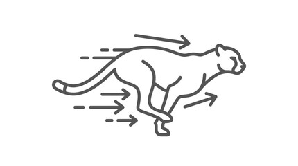 Running cheetah icon symbolizing fast speed and agility. © AMRI