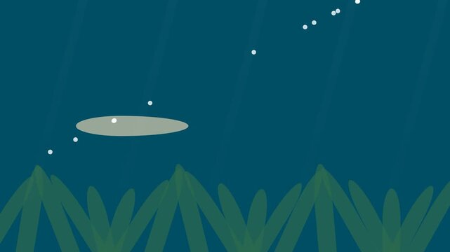 Animated Graphic Showing A Ball Bouncing Over A Grass Field.