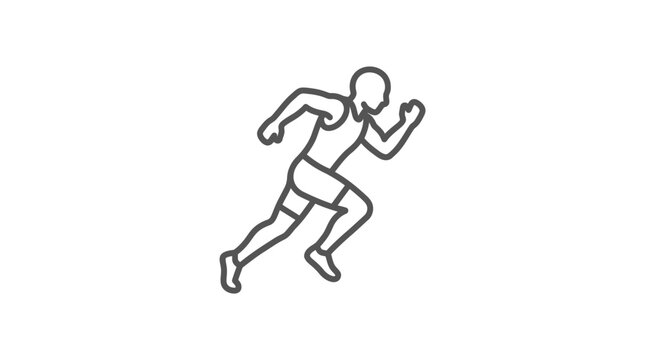 Sprinter runner in action line art illustration.