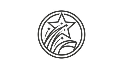 Minimalist shooting star logo inside a circular frame. © AMRI