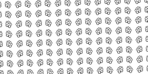 Fototapeta premium Hand Drawn Berry Pattern Background with Fresh Fruit Sketch Repeat Design