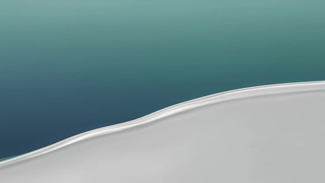 Smooth liquid wave flowing on a teal background