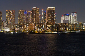 Fototapeta premium 東京スカイツリーと晴海のタワーマンション夜景 