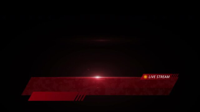 4K Animated Red Futuristic Live Stream Lower Third with Alpha Channel