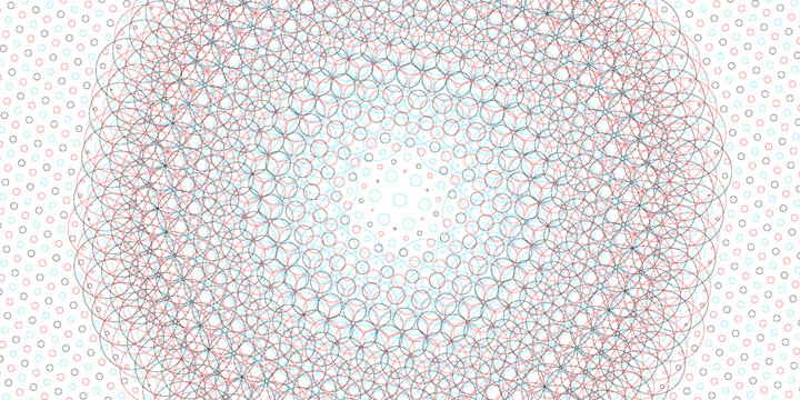 Abstract seamless geometric pattern of intersecting fine line circles background