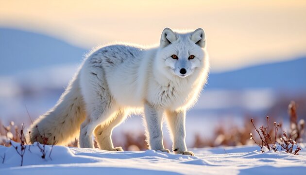 arctic fox in the snow