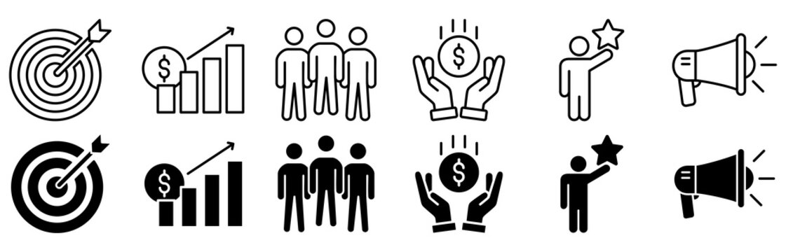 USP icon set. branding and marketing vector illustration concept