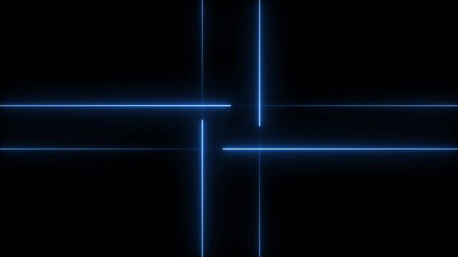 Abstract glowing blue neon laser lines forming a grid pattern on a black background patterns futuristic motion for technology