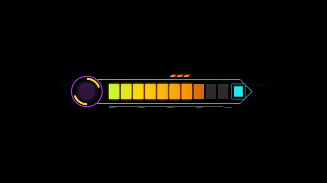 Sci-Fi Gaming HUD Progress Meter Digital Status Interface 4k video