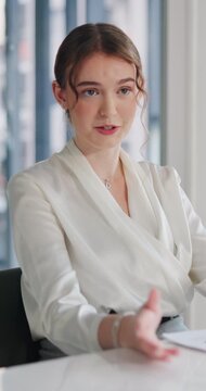 Business, woman and speaking in office with meeting, plan and paralegal for court case administration. Law clerk, person and discussion in firm with legal aid, advice and insight for lawsuit review.