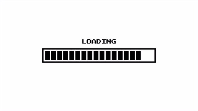Retro Gaming Pixelated Progress Bar Animation for Nostalgic Tech Content Transitions 4k video