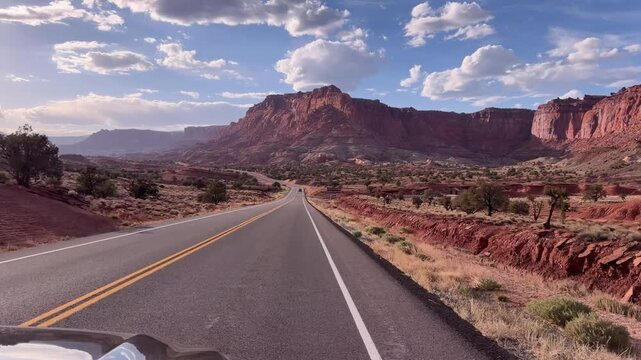Driving through Capitol Reef, Utah