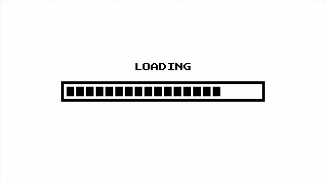 Retro Pixelated Progress Bar Motion Graphic for Gaming Transitions and Minimalist Website Loading Screens 4k video