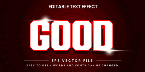 Fototapeta premium Good Red Bold Varsity Sports Team Editable Text Effect