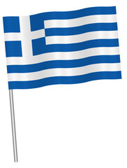 Obraz premium flag of Greece waving icon vector illustration