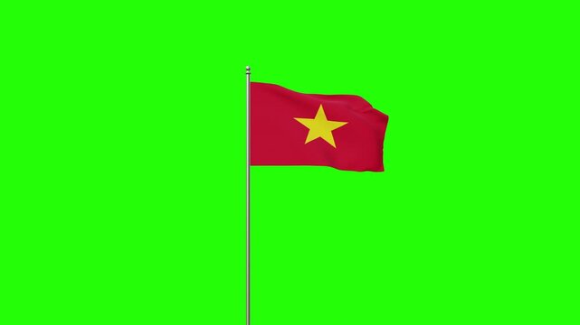 Vietnam National Flag on Green background. Full HD. 4K