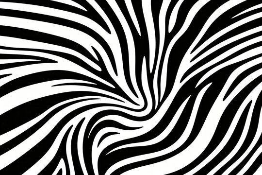 Zebra Pattern Abstract Black White Simple Lines Modern Animal Stripe