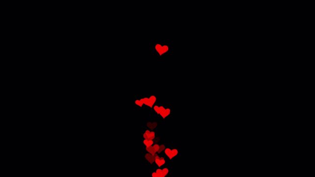Heart Particle Stream Overlay, Floating Heart Particles Animation 4k.