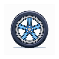 Fototapeta premium Blue and gray gear wheel vector icon