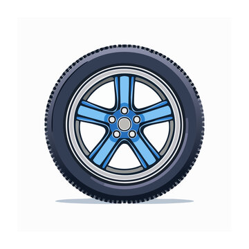 Blue and gray gear wheel vector icon