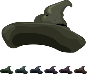 Naklejka premium magician wizard hat cartoon. magician wizard hat sign colorful illustration