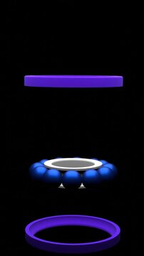 10 seconds seamless ball bearing explode view animation visualizer educational mechanical black background hd-video