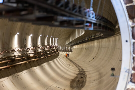 Subway tunnel during construction