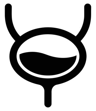 Medical urinary bladder organ vector icon for urology health and clinical diagnostic tests