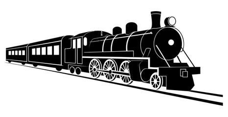 Classic steam locomotive train vector for transportation and travel themes © Arjun