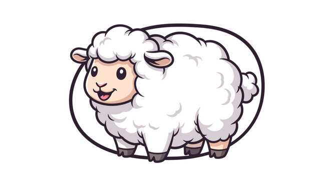 Cartoon sheep illustration isolated white background design element