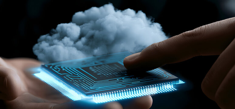 Illustrating Cloud-Enabled Scalable Data Storage Concepts with a Processor Analogous to Human Interaction.