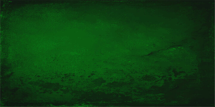 Green old grunge textured background with dirty aged wall paper surface, rough vintage pattern and dark green abstract backdrop design