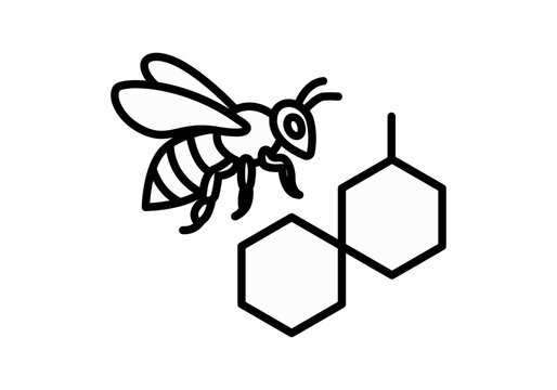 Abeja volando cerca de panal