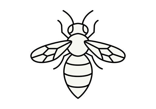 Icono de abeja de contorno negro