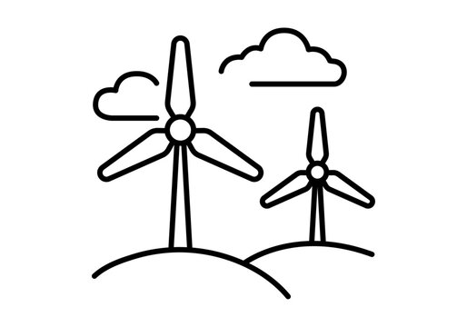 Aerogeneradores en colinas con nubes