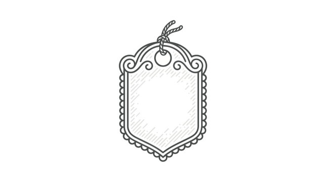 Blank Label Tag With Ornate Design.