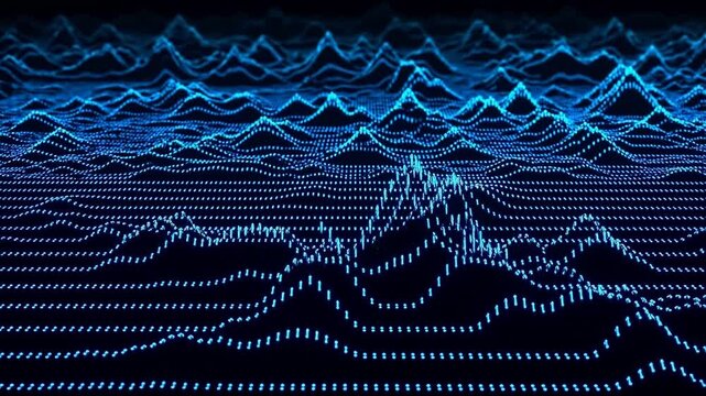 Digital wave pattern on black background