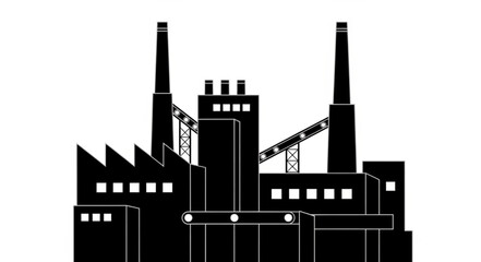 Fototapeta premium silhouette of industrial factory