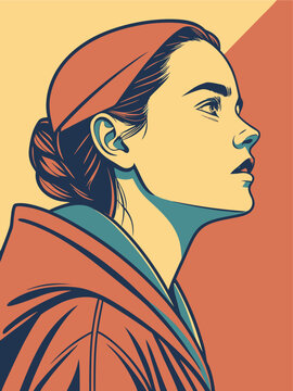 Modern WPAP Pop Art Portrait with Geometric Shapes and Dramatic Dual Tone Lighting