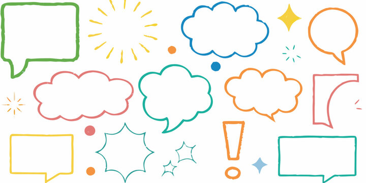 Colorful conversation bubbles and dialogue boxes vector illustration