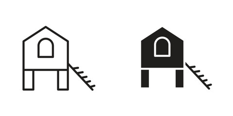 Chicken coop icon Design Illustrations. editable web icons © neelam