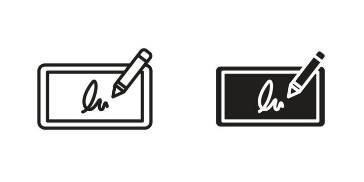 Electronic signature icon Design Illustrations. editable web icons