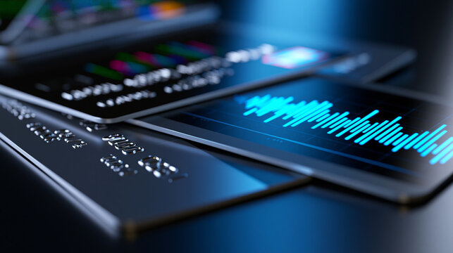 Digital payment interface on screen with financial data visualization symbolizing modern payment methods fintech and cashless transactions