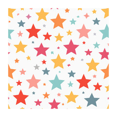 Fototapeta premium Colorful Star Pattern on White Background