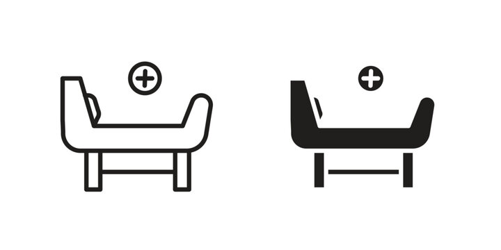 Hospital bed icon Design Illustrations. editable web icons