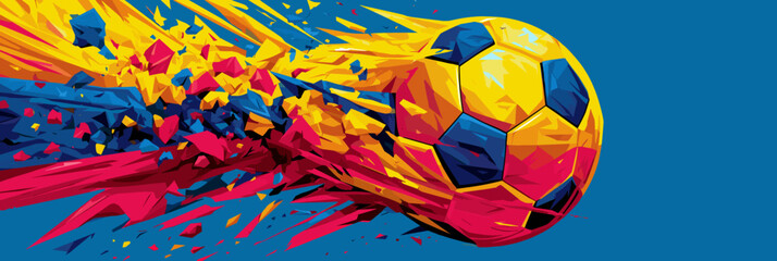 Naklejka premium Colombia soccer banner. Colombia football wallpaper. Dynamic national football team poster 