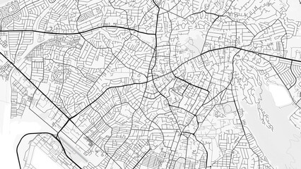 Fototapeta premium Kingston City Map. Minimalist black and white line art poster for printing, wallpaper, wall art, and map resources for home and office decor