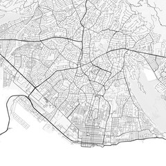 Obraz premium Kingston City Map. Minimalist black and white line art poster for printing, wallpaper, wall art, and map resources for home and office decor